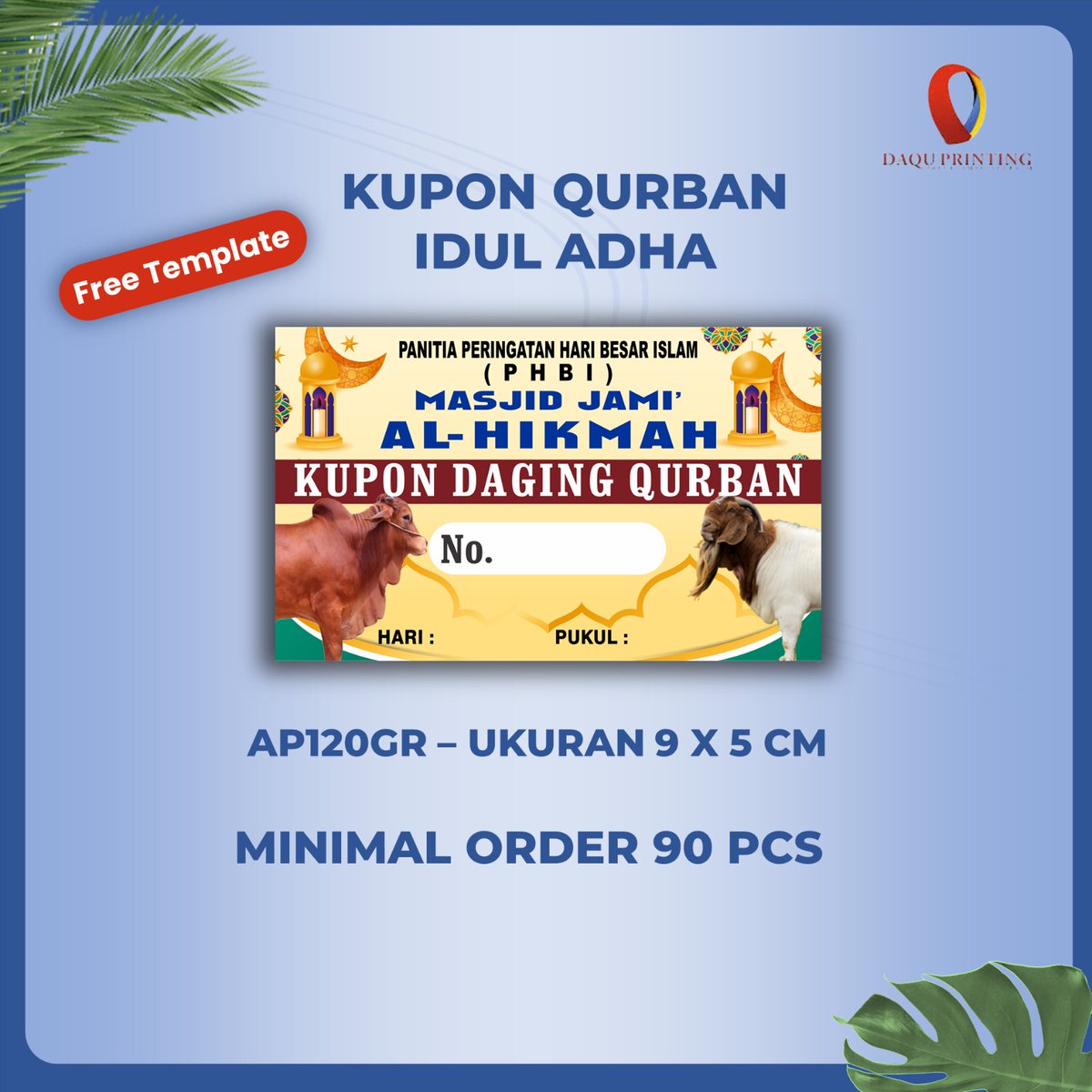 daquprinting's tweet photo. Kupon Qurban,
Dengan kupon ini dapat mempermudah petugas dan penerima dalam menyerahkan daging qurbannya

SEGERA PESAN : https://t.co/9PZevq4aDz https://t.co/I6udVbzhcu