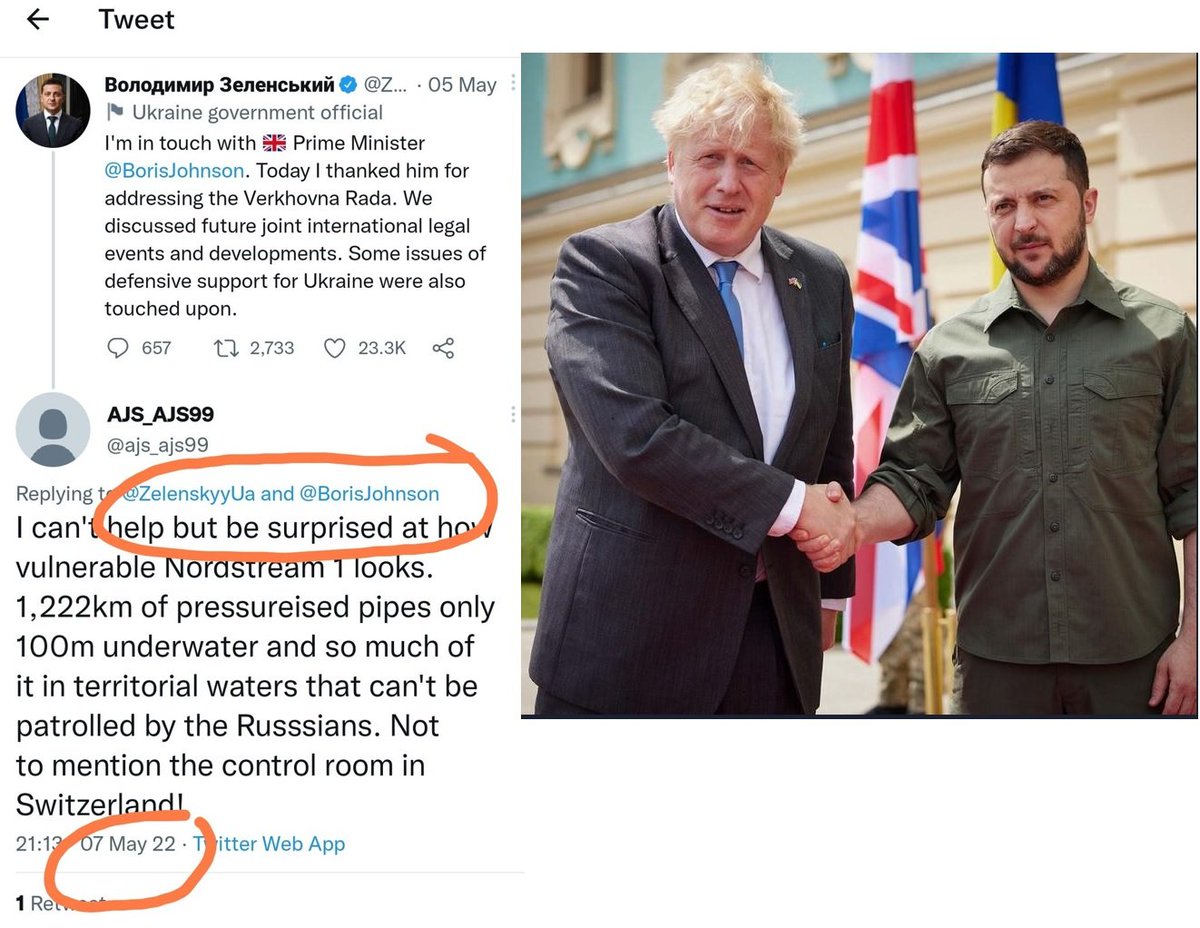 mortymer001's tweet photo. @MyLordBebo "then he will get what he wants" = investigation into @jensstoltenberg and @vonderleyen involvement in #Nordstream cover-up.
Meeting on 26/09 was about cover up.
@EUProsecutor investigate!
#GuiltyAsF https://t.co/ydxn7JxAoL