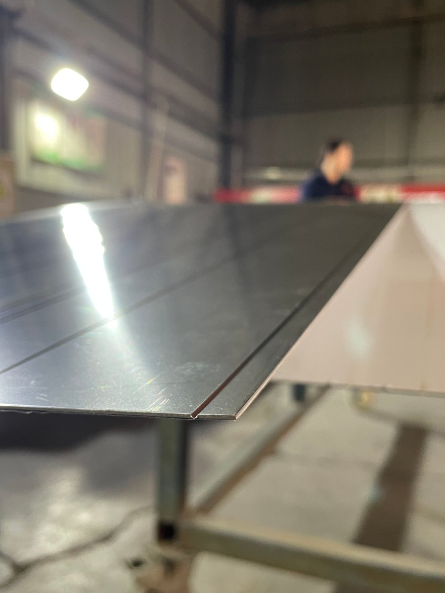 🔥 V-Groove Sheets! 🔥
Check out our new V-Groove finished product, captured in stunning detail.These sheets offer unparalleled precision and durability, perfect for a range of industrial and architectural applications. 

#StainlessSteel #Innovation #VGroove #IndustrialDesign