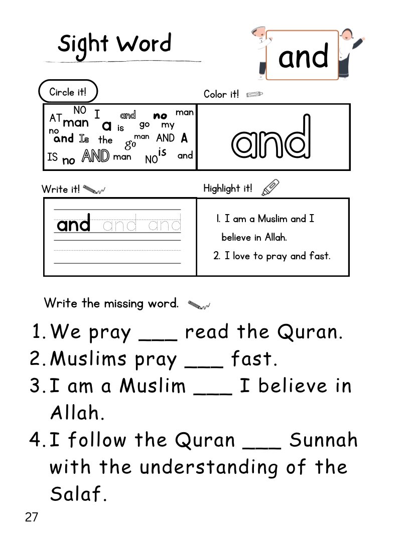 UmmisLearning's tweet photo. Packed with engaging activities, relatable Islamic content, these books ensure word mastery. A week-by-week guide is also provided. PURCHASE today! 📚 https://t.co/h9kZhzpCNE ✨ #Learning #Education #islam #muslim #quran #sunnah #kindergarten #sightwords https://t.co/Xy5SJG8BxB