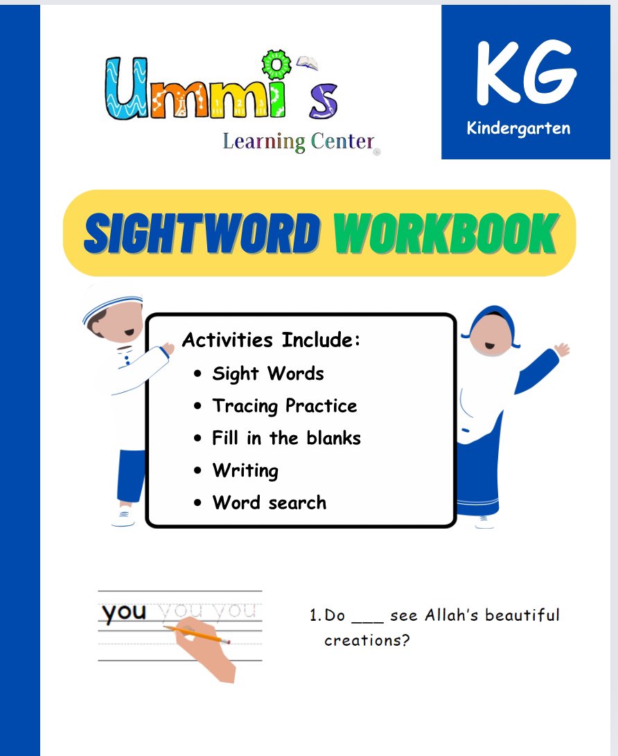 UmmisLearning's tweet photo. Packed with engaging activities, relatable Islamic content, these books ensure word mastery. A week-by-week guide is also provided. PURCHASE today! 📚 https://t.co/h9kZhzpCNE ✨ #Learning #Education #islam #muslim #quran #sunnah #kindergarten #sightwords https://t.co/Xy5SJG8BxB