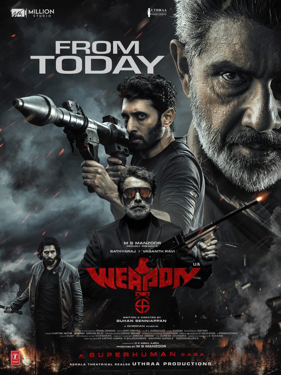 MuraliScreen's tweet photo. #Weapon : A sci-fi Hollywood style Super Human Action Thriller! 
Hits Screens Today Worldwide https://t.co/sehIuT8Gdw