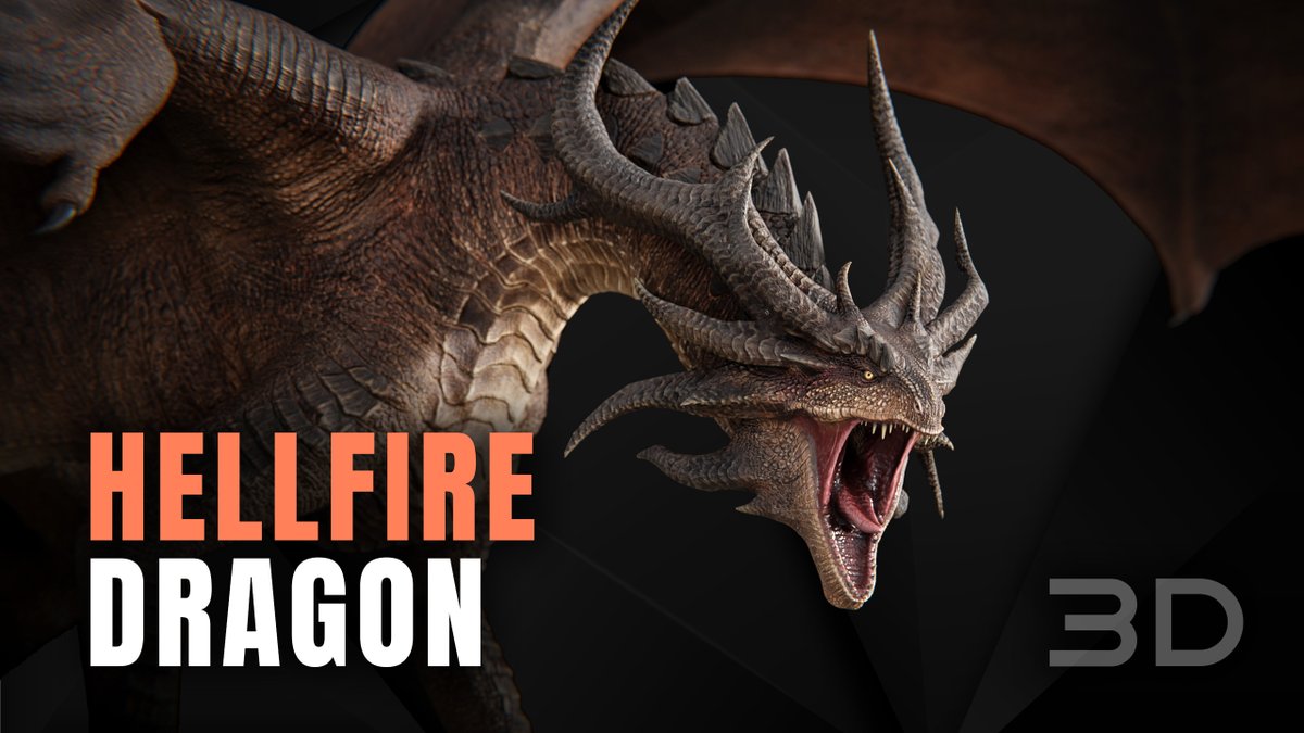 I am delighted to share with you my newest Hellfire Dragon 3D Model. 
This dragon was designed by me, inspired by the classic European dragon with four legs, showcases a stunning crimson red hue. 
A short scene with this dragon:
lnkd.in/gbchV8uV