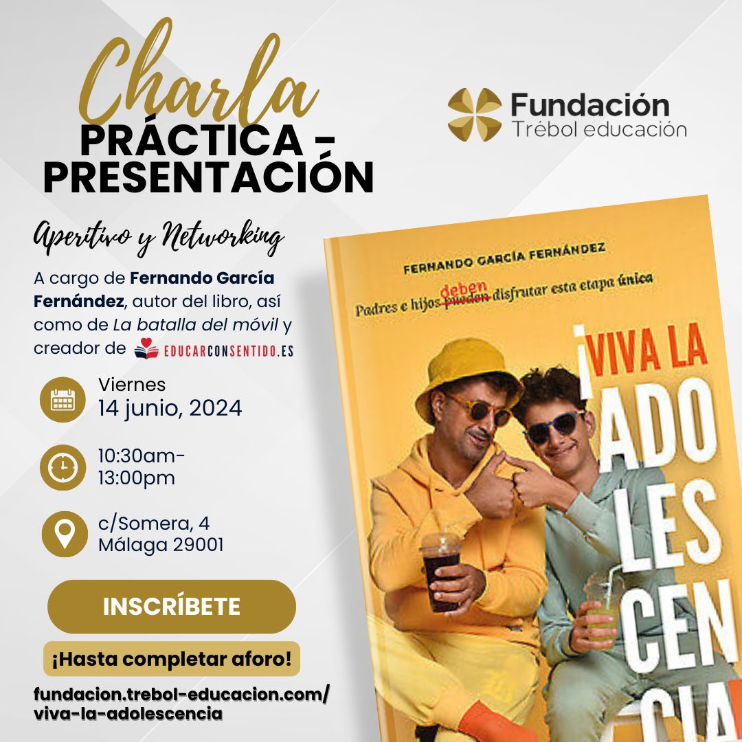 ¿No estarás en Málaga el próximo viernes 14 de junio?
Porque yo estaré por allí... 👇
#educarconsentido
#vivalaadolescencia