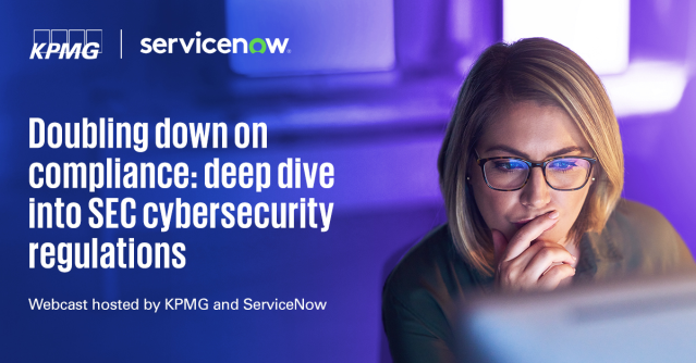 vincevickers's tweet photo. Replay Alert! Missed our webcast on the new SEC #Cybersecurity rules? Catch up now and learn how to ace risk and incident management with insights from KPMG and ServiceNow experts. Don't let compliance catch you by surprise. Watch the replay! #SECRules https://t.co/fgfjk8LFbJ https://t.co/RXhnnstRyB