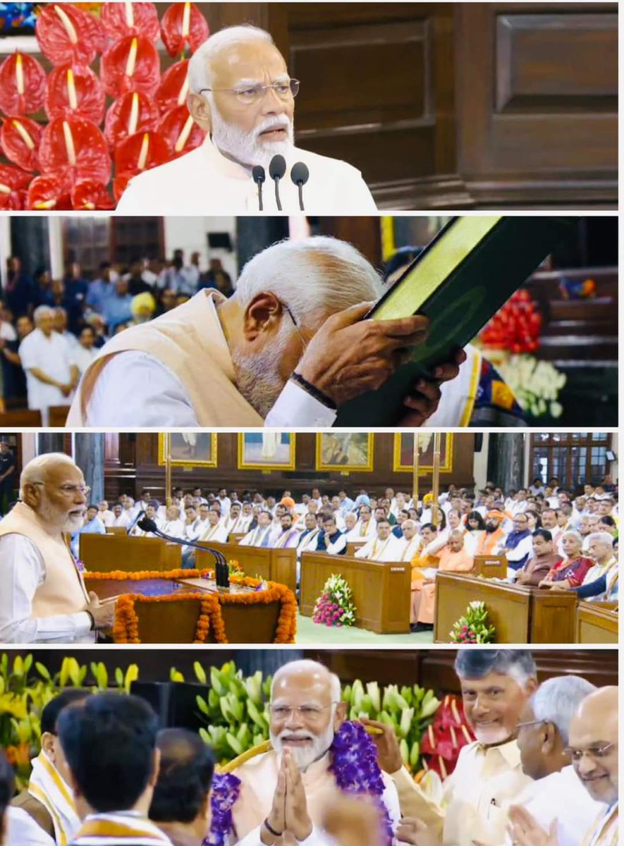 देश के लोकप्रिय नेता यशस्वी प्रधानमंत्री श्री नरेंद्र मोदी जी को लगातार तीसरी बार सर्वसम्मति से भाजपा संसदीय दल, NDA संसदीय दल और लोकसभा के नेता चुने जाने पर हार्दिक बधाई
 62 वर्ष बाद यह अवसर देश के सभी परिवारजनों के आशीर्वाद से यशस्वी नेता श्री नरेंद्र मोदी जी को प्राप्त हुआ है