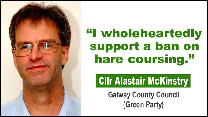 banbloodsports's tweet image. “I wholeheartedly support a ban on hare coursing” - #LE24 candidate Cllr Alastair McKinstry (Green, #Galway #Conamara) banbloodsports.wordpress.com/2019/10/27/gal… #LE2024 Support compassionate candidates