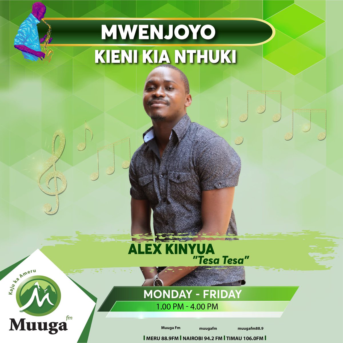 muugafm's tweet photo. #Mwenjoyo

Mambo vipiiiiii????? Kaaaribu ndani ya #MwenjoyoPartyFriday na Alex Kinyua TESA TESA tujienjoooy mpaka 4pm!

Unaskiza ukiwa wapi?

SMS: 32102, Whatsapp: 0720604604
#Mwenjoyo #TesaTesa #Muugafm https://t.co/4VoCtawgMH