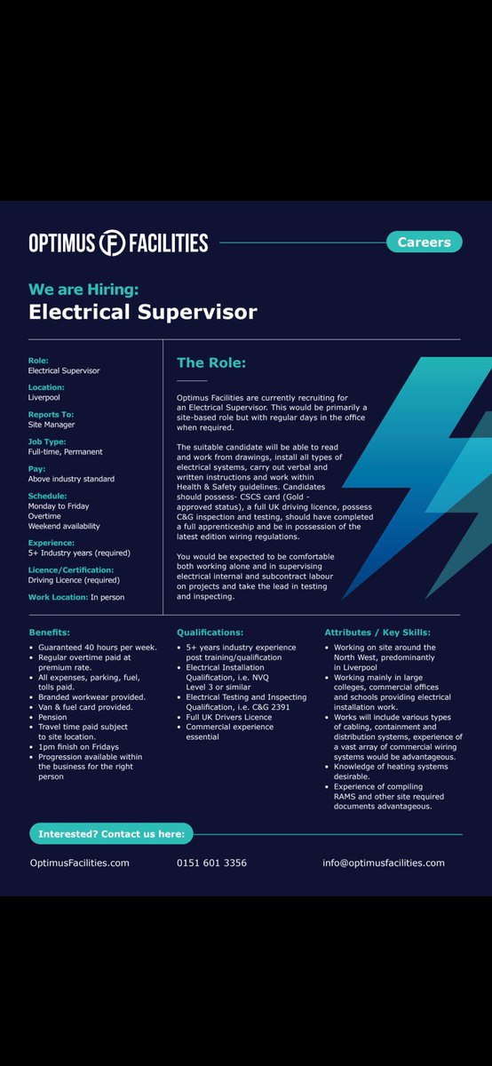 Please feel free to get in touch if this role is of interest.

Plenty of progression for the right candidate.