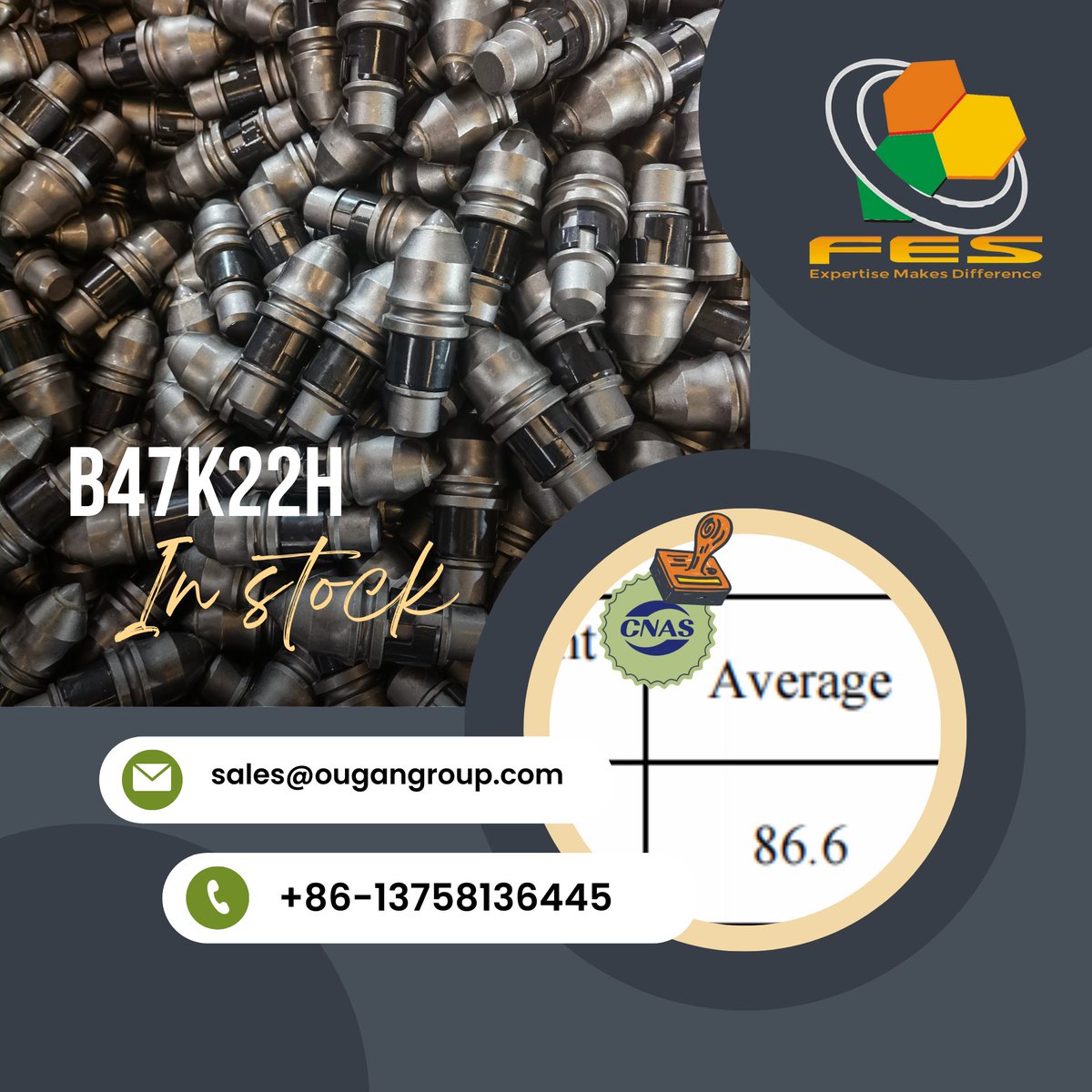 Feschinaltd's tweet photo. 📢High-Demand B47K22H in Stock: Top-Quality Guaranteed!📢

#constructionequipment #pilingequipment #rotarydrillrig #wearbits #drillingbitstypes #augertooth #bulletteeth #Bulletbits #pilefoundation #Rollerbits #soilteeth #flatteeth https://t.co/V08SXcI7Cc