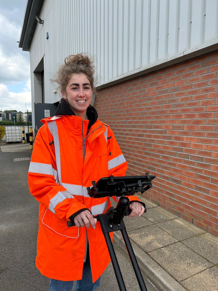 MetGeo_Surveys's tweet photo. This week we welcome our new starter Anna, joining us as an Assistant Utility Surveyor. Here she is getting to grips with GPR surveying in the company car park. The PPE probably won't be that clean in a few weeks time! Welcome Anna!  #SurveyLife #UtilitySurvey  #WelcomeToTheTeam https://t.co/scm0mLTSqI