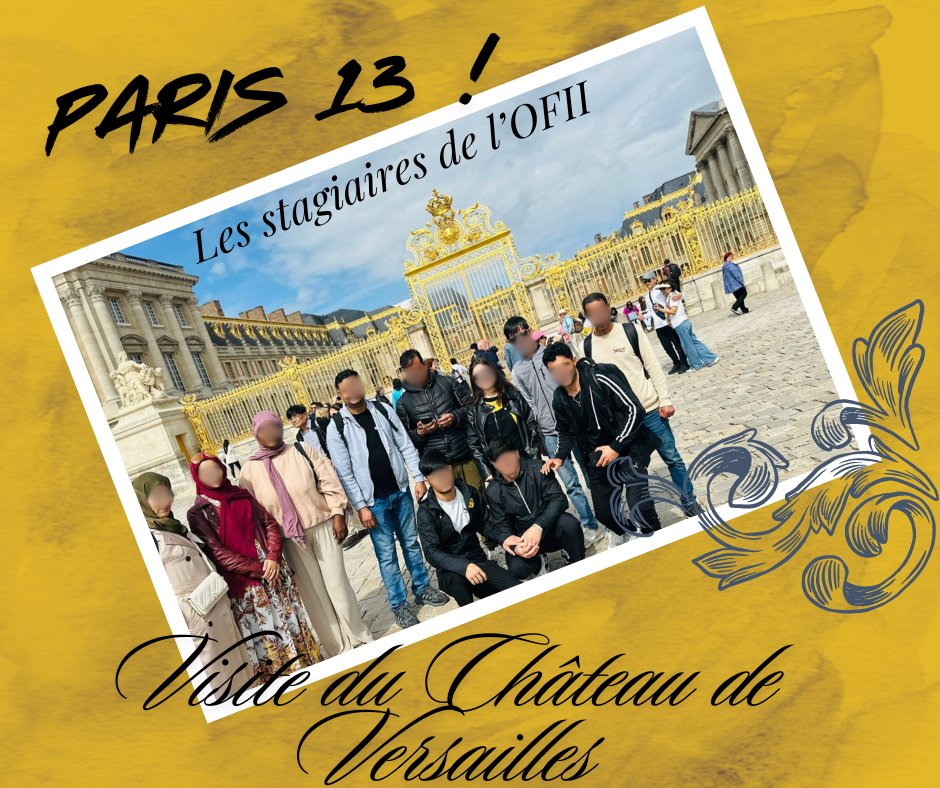 Visite du Château de Versailles
Le 23 mai dernier, notre formatrice Sarah Hulot a organisé une sortie au Château de Versailles. 13 apprenants de l'OFII (Paris 13) y ont participé. En savoir plus ...
facebook.com/share/p/eVyARF…