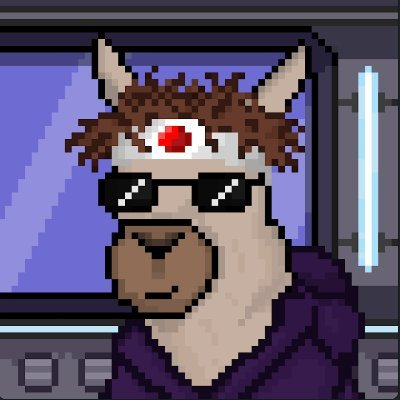 sycore_eth's tweet photo. 🦙🕶️ Meet our fashionable llama! In a purple hoodie and black sunglasses, she looks like a real style idol! 😎💜 https://t.co/KpPxOfIPbf