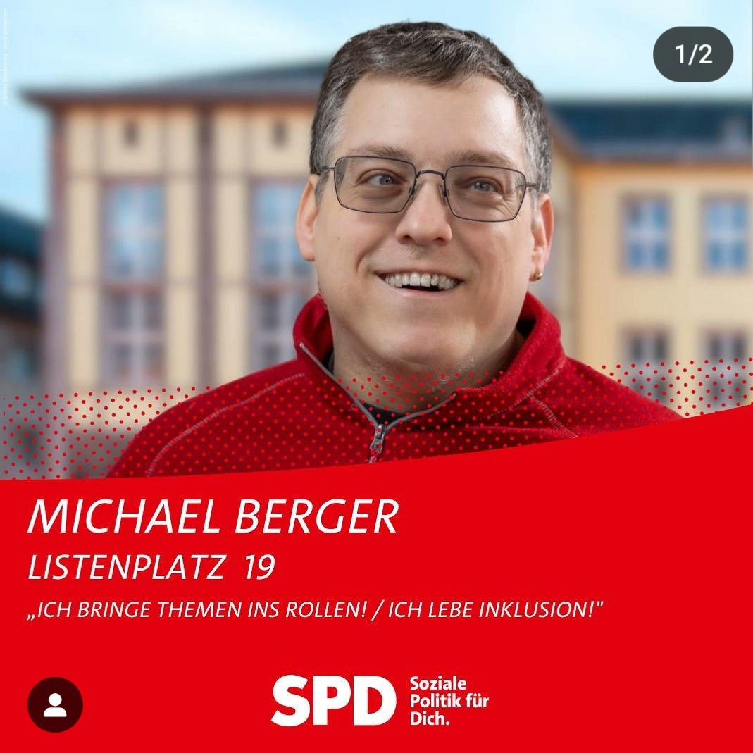 Bitte am Sonntag wählen gehen! Diejenigen von euch die es können gebt mir bitte eure Stimme teilweise folgt ihr mir seit Jahren das heißt ihr bist wofür ich stehe!

<a href="/OlbrichSandra/">Sandra Olbrich</a> <a href="/zaecomio/">Christina Zäpfel</a> 
#SPD #Bruchsal #Kommunalwahl #DieganzeStadtimBlick #Inklusion #Teilhabe #barrierefrei