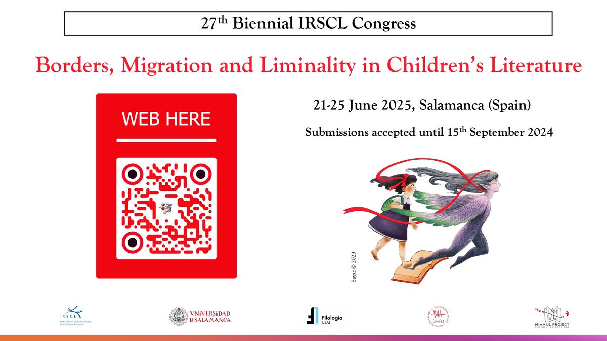 irscl2025salamanca (@irscl2025_usal) on Twitter photo Are you interested in borders between languages and dialects in children's literature?📚
If that's the case, this is your congress!!
<a href="/IRSCL_News/">Int'l Research Society for Children's Literature</a> <a href="/lindes_usal/">LINDES</a> <a href="/miamul_usal/">MIAMUL</a> @EvelynArizpe <a href="/i_elorza/">I. Elorza</a> <a href="/JesusMo88102235/">Jesus Moya</a> <a href="/BorhamPuyal/">Miriam Borham-Puyal</a> <a href="/pbarbaguerrero/">Paula Barba Guerrero</a> <a href="/NoraLoro/">Nora Rodriguez Loro</a> <a href="/usal/">Universidad de Salamanca</a> Are you interested in borders between languages and dialects in children's literature?📚
If that's the case, this is your congress!!
<a href="/IRSCL_News/">Int'l Research Society for Children's Literature</a> <a href="/lindes_usal/">LINDES</a> <a href="/miamul_usal/">MIAMUL</a> @EvelynArizpe <a href="/i_elorza/">I. Elorza</a> <a href="/JesusMo88102235/">Jesus Moya</a> <a href="/BorhamPuyal/">Miriam Borham-Puyal</a> <a href="/pbarbaguerrero/">Paula Barba Guerrero</a> <a href="/NoraLoro/">Nora Rodriguez Loro</a> <a href="/usal/">Universidad de Salamanca</a>