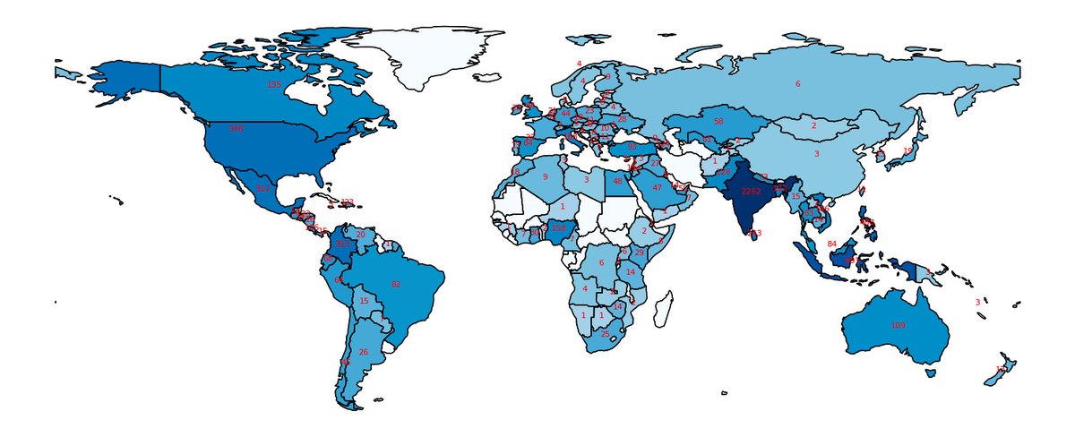 UnlabelledGenZ's tweet photo. Since India for the world is getting some steam on Twitter, here is @StimulerApp's global Paying User map -

Yupp, Atleast 1 Paying user from 137 different countries!!

We've the chance to write a crazy GLOBAL consumer AI story here & reallyyy excited for what's ahead :)