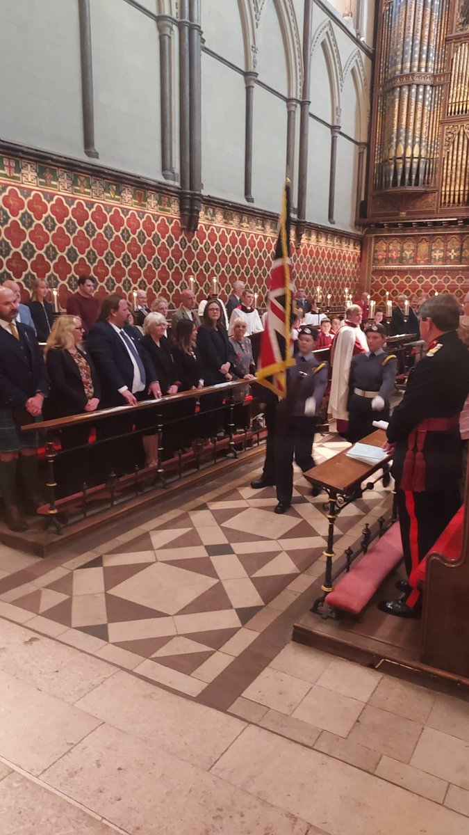 KSRCCF's tweet photo. Cadets and Staff from @KingsSchoolRoch joins the D Day 80 evensong at @RochesterCathed last night @SouthEastRFCA @Rodgray27 @CCFcadets https://t.co/1txbNtchD4