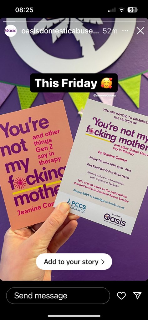 jeanine_connor's tweet photo. Today is the day we live launch #YNMFM in Margate, supporting Oasis domestic abuse service🚀

#YNMFM
#GenZ 
#mothers 
#booklaunch
#onedaylikethis
@pccsbooks 
@fortroadhotel https://t.co/29QvUWV4Ue