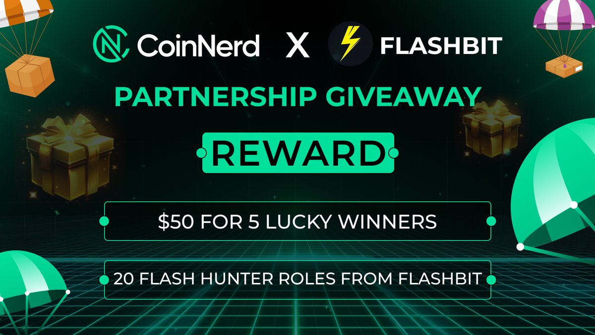 🎉 PARTNERSHIP GIVEAWAY 🎉

CoinNerd 🤝 FlashBit - The #1 casino platform on <a href="/Blast_L2/">Blast</a>

🎁 50 USDT &amp; 20 Flash Hunter Roles from FlashBit

🏆 How to join?
1️⃣ Follow <a href="/Coin_Nerds/">CoinNerd</a> &amp; <a href="/flashbitxyz/">FlashBit</a>
2️⃣ Like, RT and Tag 3+ friends under this post
3️⃣ Submit here: taskon.xyz/campaign/detai…