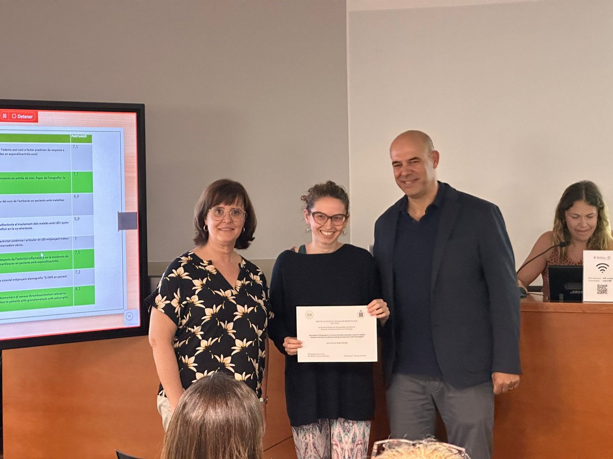 ReuHMar's tweet photo. Congratulations to Dr. Irene Carrión consultant rheumatologist , for obtaining the grant from the @SCReuma, with the title: Assessment of biomarkers of venous thromboembolism related to innate immune activation in patients with granulomatosis with Polyangiitis

We are very proud https://t.co/XCTgiL7Mgn