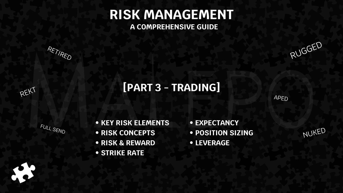[RISK MANAGEMENT]

1% OF ALL TRADERS REMAIN PROFITABLE AFTER 5 YEARS

Why?

Because 99% are too lazy to read and understand the following.

I know, I'm a mofo challenging your brain.. 🧵