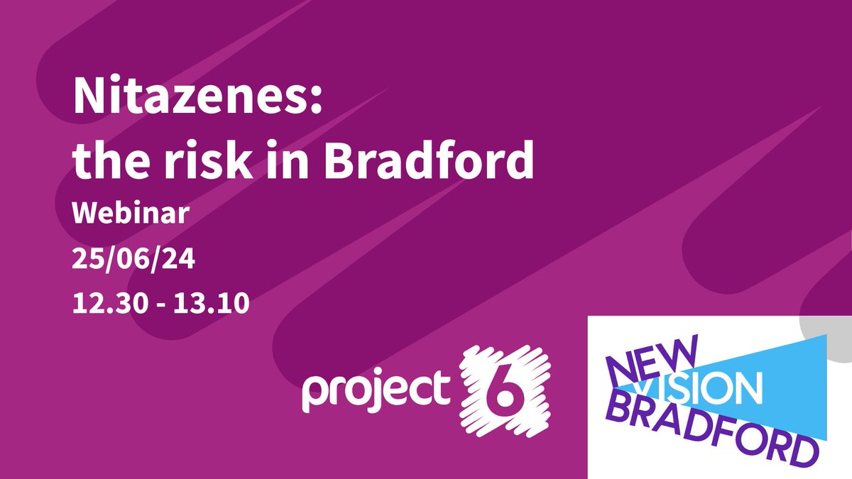 Nitazenes: the risk in Bradford - Free webinar 
25/06/24
Exploring the potential impact of nitazenes on people in #Bradford 
✅disruption to opiate supply + what are nitazenes ✅what is happening locally
✅how we can respond better together

Register: 
events.teams.microsoft.com/event/8a52c8e5…….
