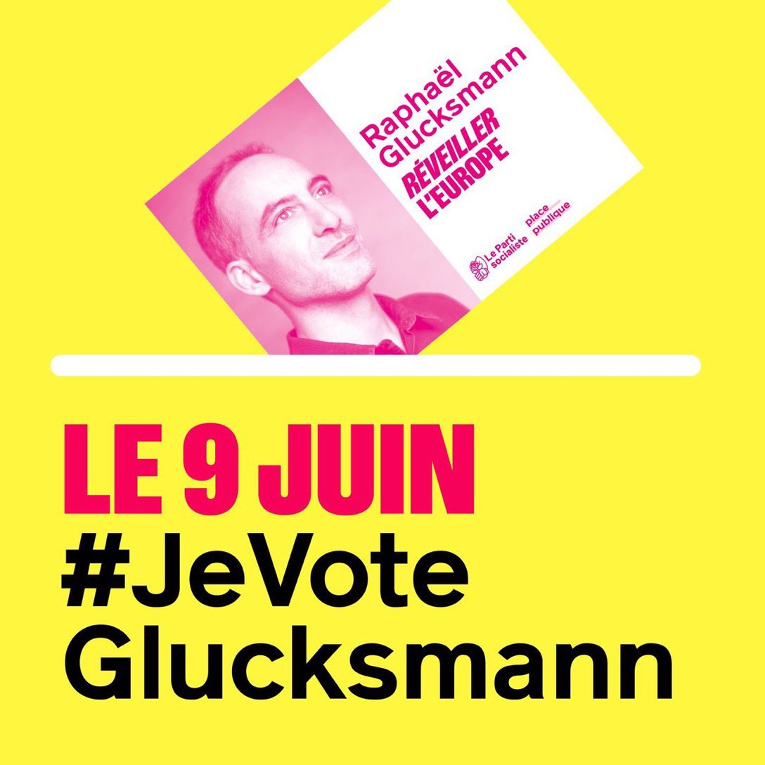 ✅ Dimanche, ne laissez pas les autres décider à votre place. Votez !

✅ Pour faire de l’Union 🇪🇺une véritable puissance écologique et politique, pour que chacun vive dignement 

✅ Pour sortir du faux duel RN/Renaissance qui étouffe notre démocratie 

#JeVoteGlucksmann