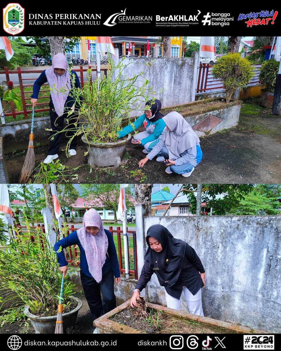 DiskanKh's tweet photo. Kegiatan Jum'at bersih di Halaman Kantor Dinas Perikanan Kabupaten Kapuas Hulu, Jum'at (7/6/2024).

#kkpgoid 
#2024kkpbeyond 
#perikanan 
#aquaculture
#akuakultur
#fisheries
#fisheriesscience
#fisheriesresearch
#sustainablefisheries
#fisheriesbiology
#ikan
#ikanhias https://t.co/JWZ4tmazca