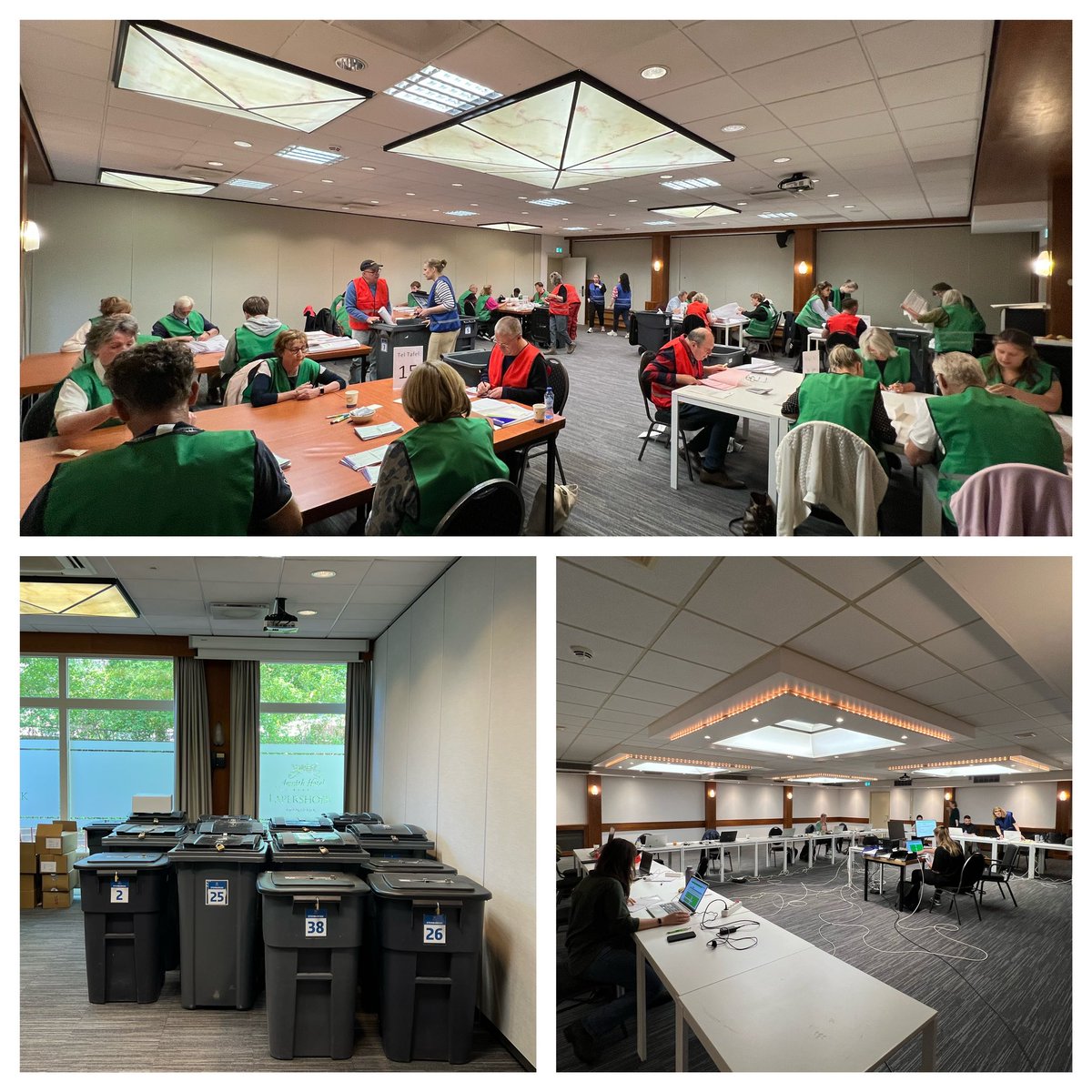 En dan is het the day after. Met enorm veel enthousiasme én opperste concentratie worden door een team van bijna 150 ambtenaren en vrijwilligers alle duizenden voorkeurstemmen die in <a href="/GemeenteHsum/">Gemeente Hilversum</a> uitgebracht zijn, geteld. Enorm trots op deze helden van onze democratie! 💪🇪🇺✏️