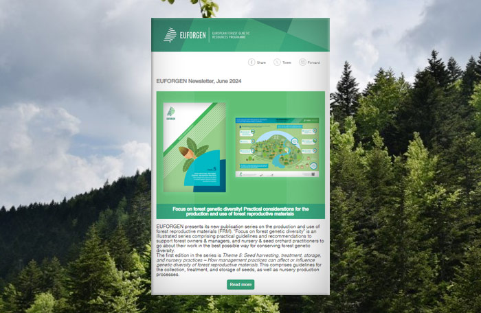 EUFORGEN's tweet photo. 📩🌱 Exciting updates from the #EUFORGEN community! Dive into our June 2024 newsletter for the latest on publications, EU projects, news from member countries & upcoming events.
Don't miss out – stay informed & connected! 📬🌳 #Forestry #Genetics https://t.co/2pRXHXAzoL https://t.co/nkPcp7fPRf