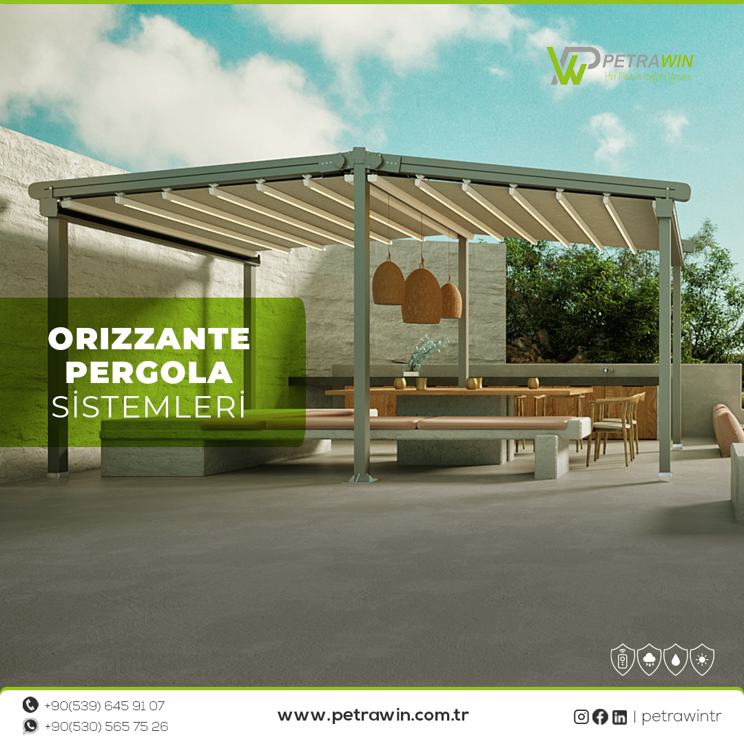 petrawincom's tweet photo. Orizzante Pergola Sistemlerimiz entegre çalışarak yaşam alanının havalandırma ve gölgelendirmesini sizin kontrolünüze bırakıyor.

Sabit kapalı alanları açık alana çevirmekle beraber değişken hava koşullarında daha güvenli daha temiz bir ortam sunuyor. https://t.co/4ZEPbRTs2i