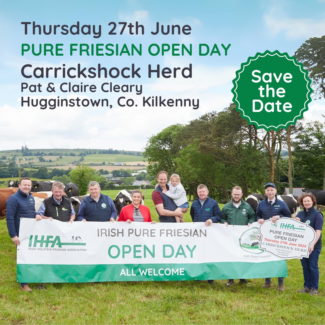 🐮PURE FRIESIAN OPEN DAY 🐮

All roads lead to Carrickshock on Thursday 27th June!

Pat &amp; Claire Cleary welcome all to the Pure Friesian Open Day at their Carrickshock Herd

📸 Maria Kelly