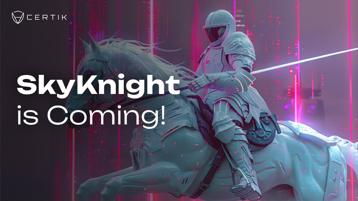 CertiK's tweet photo. Things move fast onchain, especially when it comes to #memecoins. 

When being first to launch matters most, audits and other security precautions can take a backseat. 

Introducing SkyKnight: a one-click security solution for Solana memecoins 👇

🔗: https://t.co/F0IRjyaPwY