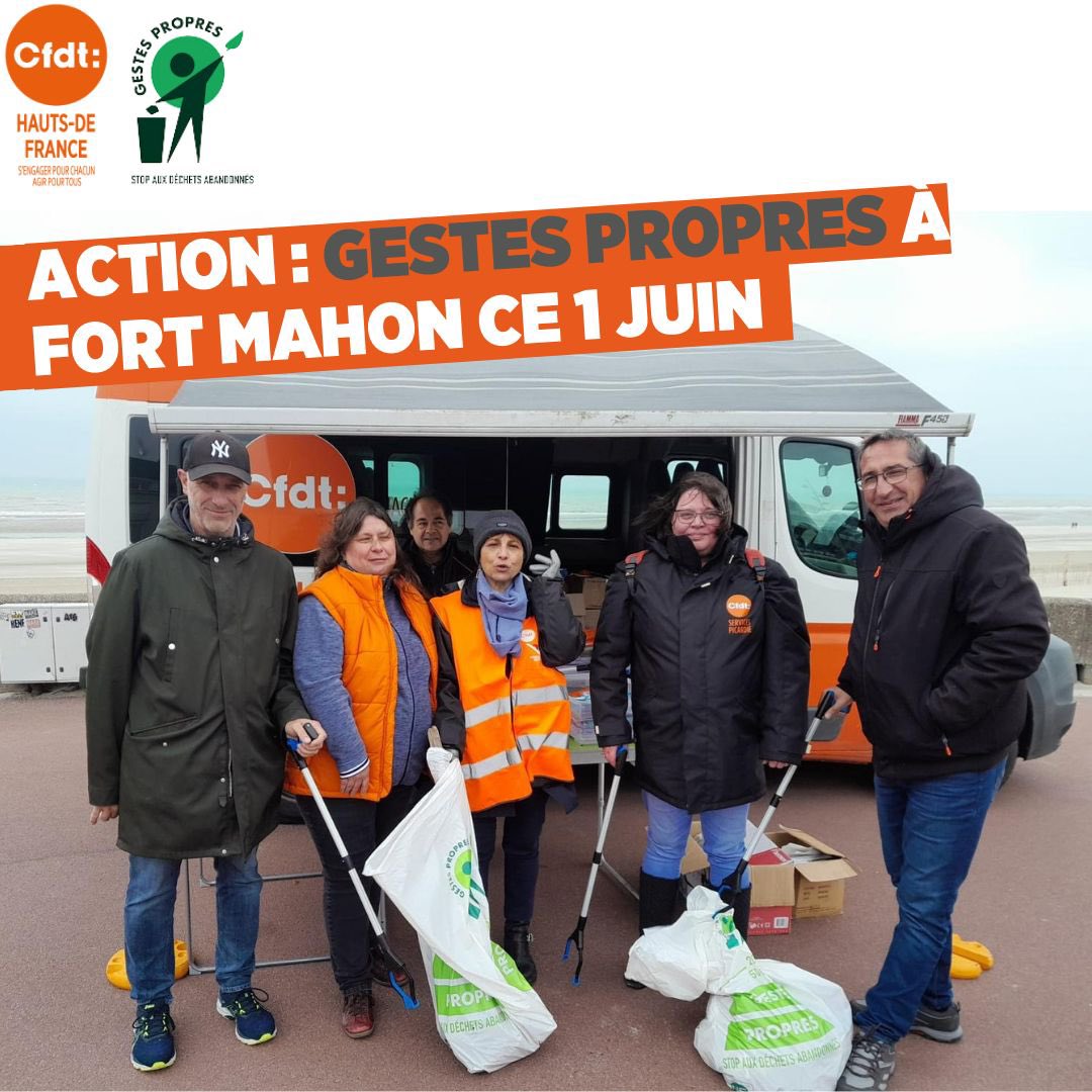 ACTION GREEN SAISONNIERS 🟠

Le 1er juin à Fort-Mahon, la CFDT Hauts-de-France s'est mobilisée pour dépolluer les plages du Nord. Armés de leurs pinces et de sacs floqués « Gestes Propres »

#GreenSaisonniers #CFDTHautsDeFrance #NettoyageDesPlages #GestesPropre