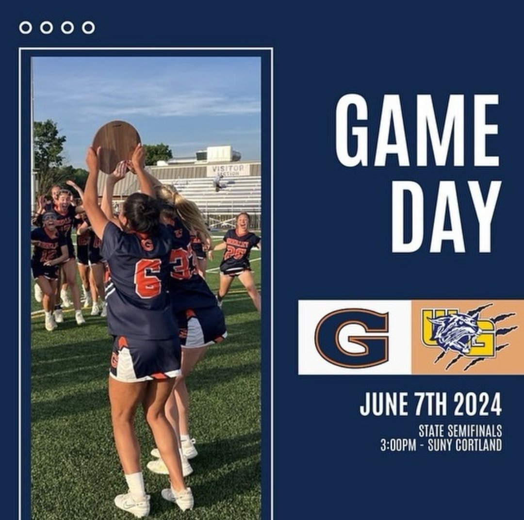 TODAY: State Final Four. Cortland. 3 p.m. We're ready. Go, Greeley Lacrosse! 
#GoGreeley #WeAreChappaqua