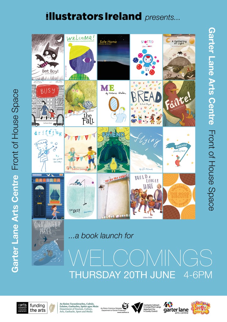 Welcomings is a series of 21 tiny books by members of <a href="/illustratorsirl/">Illustrators Ireland</a> . Made specially for &amp; offered as a gesture to refugees &amp; asylum seekers in Ireland.

Come to our LAUNCH at Garter Lane on World Refugee Day Tue 20th June

Full details: illustratorsireland.com/illustrators-i… #igiwelcomings