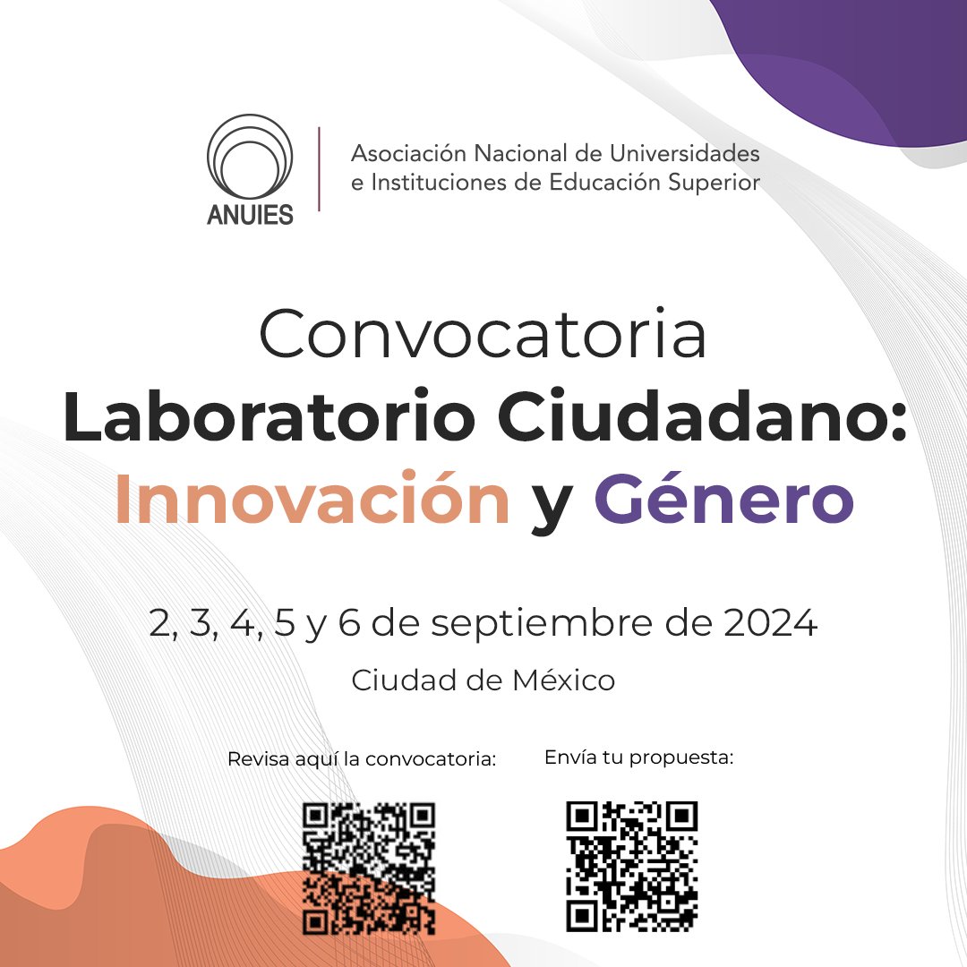 ANUIES's tweet photo. ¡Atención a la comunidad educativa! Invitamos a estudiantes, docentes y personas interesadas en proponer ideas para enfrentar la desigualdad y la violencia de género en las #IES, a participar en el #LabIG 💡
Puedes registrar tu propuesta aquí 🔗https://t.co/8G97gDLS8K https://t.co/CfpDdJkQez