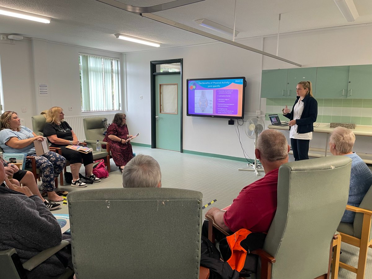 Rhiannon Rogers (@rhirogersdap) on Twitter photo Thank you to <a href="/natcapel/">Nat Capel</a> <a href="/OrthoPrehabSB/">Orthopaedic Prehabilitation Swansea Bay UHB</a> Physiotherapist for coming along to our 'Eat Well & Thrive' session to explain the benefits of including exercise in our day to day life when living with Osteoarthritis. #physiotherapy #OA #Osteoarthritis #activeliving 🏃♂️🏋️♀️🛒🦴🧎🏊♀️🚴♂️ Thank you to <a href="/natcapel/">Nat Capel</a> <a href="/OrthoPrehabSB/">Orthopaedic Prehabilitation Swansea Bay UHB</a> Physiotherapist for coming along to our 'Eat Well & Thrive' session to explain the benefits of including exercise in our day to day life when living with Osteoarthritis. #physiotherapy #OA #Osteoarthritis #activeliving 🏃♂️🏋️♀️🛒🦴🧎🏊♀️🚴♂️