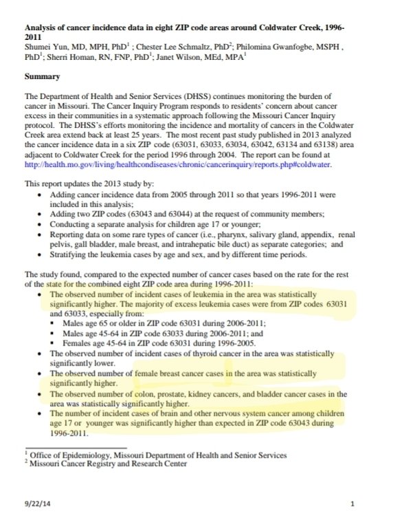 perduto111's tweet photo. @RepMaloyUtah Want more proof? Here's the MO DHSS Cancer Analysis &amp; ATSDR Health Assessment on St. Louisans living around the Manhattan Project radioactive sites in Missouri. I'm also fairly certain we are the only community in the nation w/a burning radioactive superfund site. #themoreyouknow https://t.co/b1poXaGsql