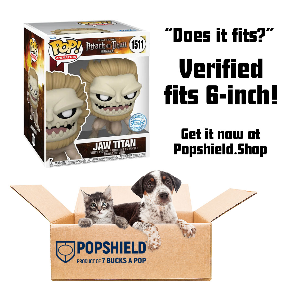 7BucksAPop's tweet photo. Time for a new entry of "PopShield: Does it Fits?"
VERIFIED! 6-Inch:
Jaw Titan #1511 Hot Topic
6" PopShield - https://t.co/r6f3giMMyj
6" Armor - https://t.co/a9aizguZSr
#ShieldItUp and get FREE SHIPPING in lower 48 with orders over $60!
Haven't tried PopShield Armor yet? Grab an #ArmorWorthy starter pack today: https://t.co/IoZqj1kW9a
And we will continue to add more and more sizes, as well as be first to market for any/all new sizes as Funko continues to pump them out.
#7bucksapop #funkopop #7bap #funko #PopShield #ArmorWorthy