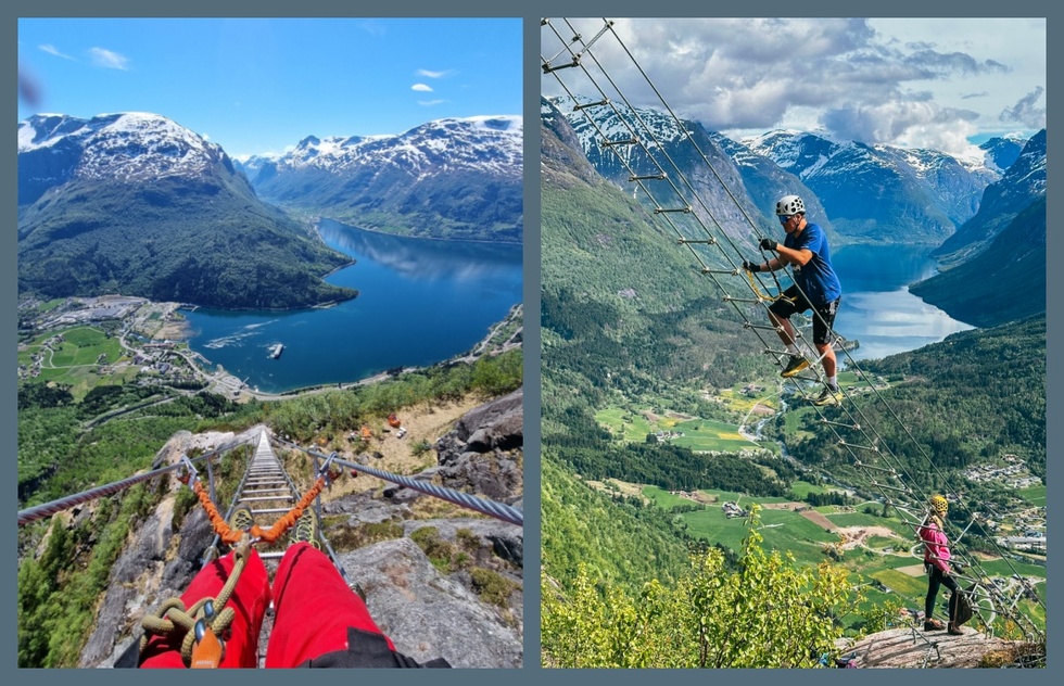 Would you climb this scary ladder "floating in thin air" over Norwegian fjords? frommers.com/blogs/passport…