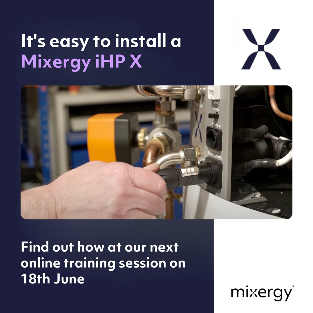 Discover how easy it is to install energy-efficient and future-ready smart hot water technology with the Mixergy iHP X. Join our FREE online training session with Roy at 7 PM on 18th June to see a step-by-step installation. Register now: bit.ly/3VwSeka