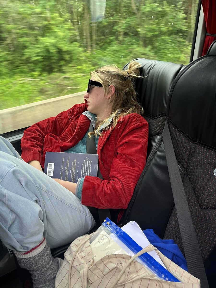 Lots of sleepy children and staff on the last leg of our journey home! ETA 6.40pm