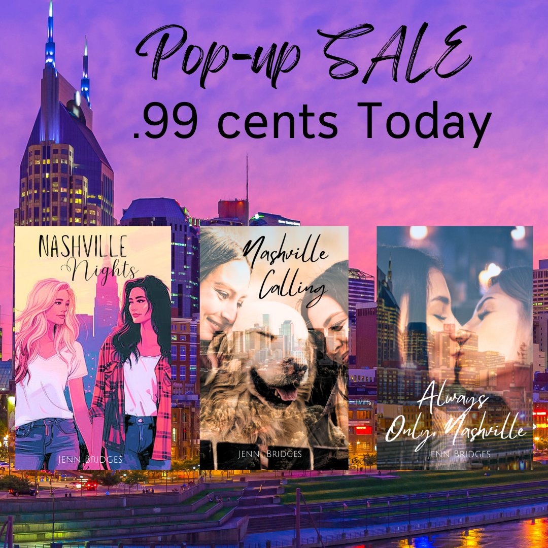 One day FLASH SALE!!! Come get my three newest books for 99 cents today only!! Nashville Nights,  Nashville Calling,  and Always Only Nashville  available now on Amazon 🥳🥳🥳
amazon.com/stores/Jenn-Br…
 #lesfic #sapphic   #lesbianfiction #sapphicfiction