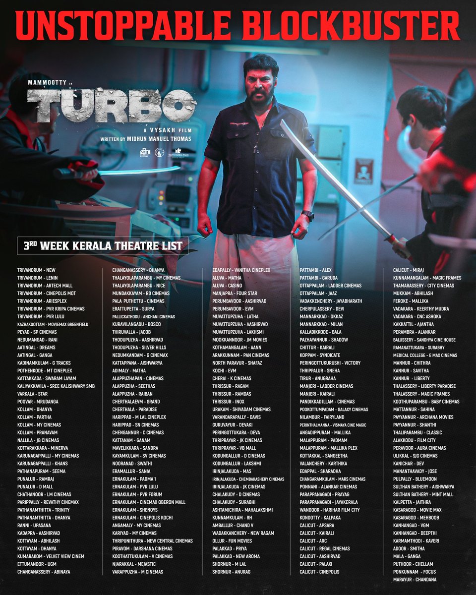 EndhaaalleK's tweet image. #turbo 3rd week🔥🔥

Moving to 75cr⏳

#turbomodeON #mammootty