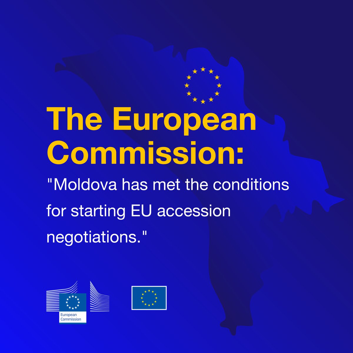 🇪🇺 The European Commission has confirmed that Ukraine and the Republic of Moldova have met the preliminary conditions to start accession negotiations to the EU. ⭐The statement was made today, during the press briefing. Press statements are available here: audiovisual.ec.europa.eu/en/video/I-258…