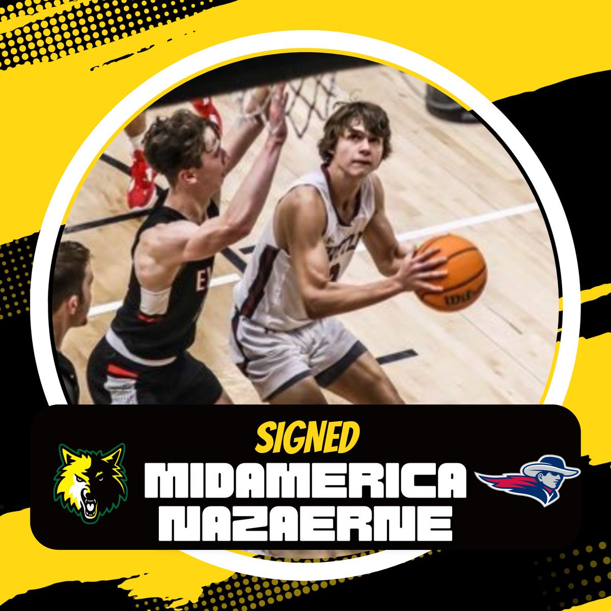 Class of 2023 OK Wolfpack Garrett Redwine took a year off from basketball, but now has signed to MidAmerica Nazarene University 👏🎓