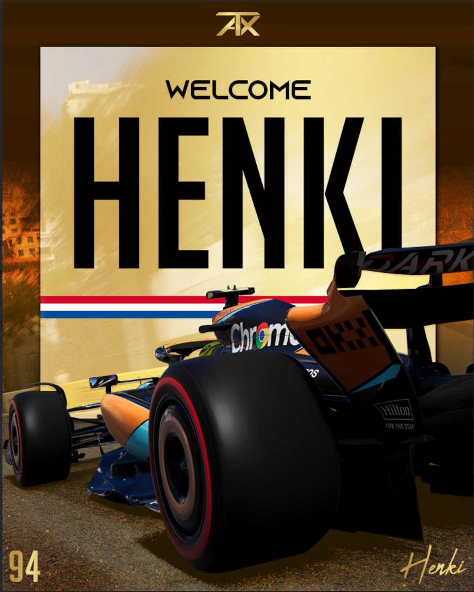 PS Signing ✍️

We welcome <a href="/Henki_03/">Henki</a> to the team! 

Henki has shown great pace on the previous F1 game and can’t wait to see him strive for us on F1 24 

Henki will be joining our NA side of things! 

Welcome Henki 🇳🇱
