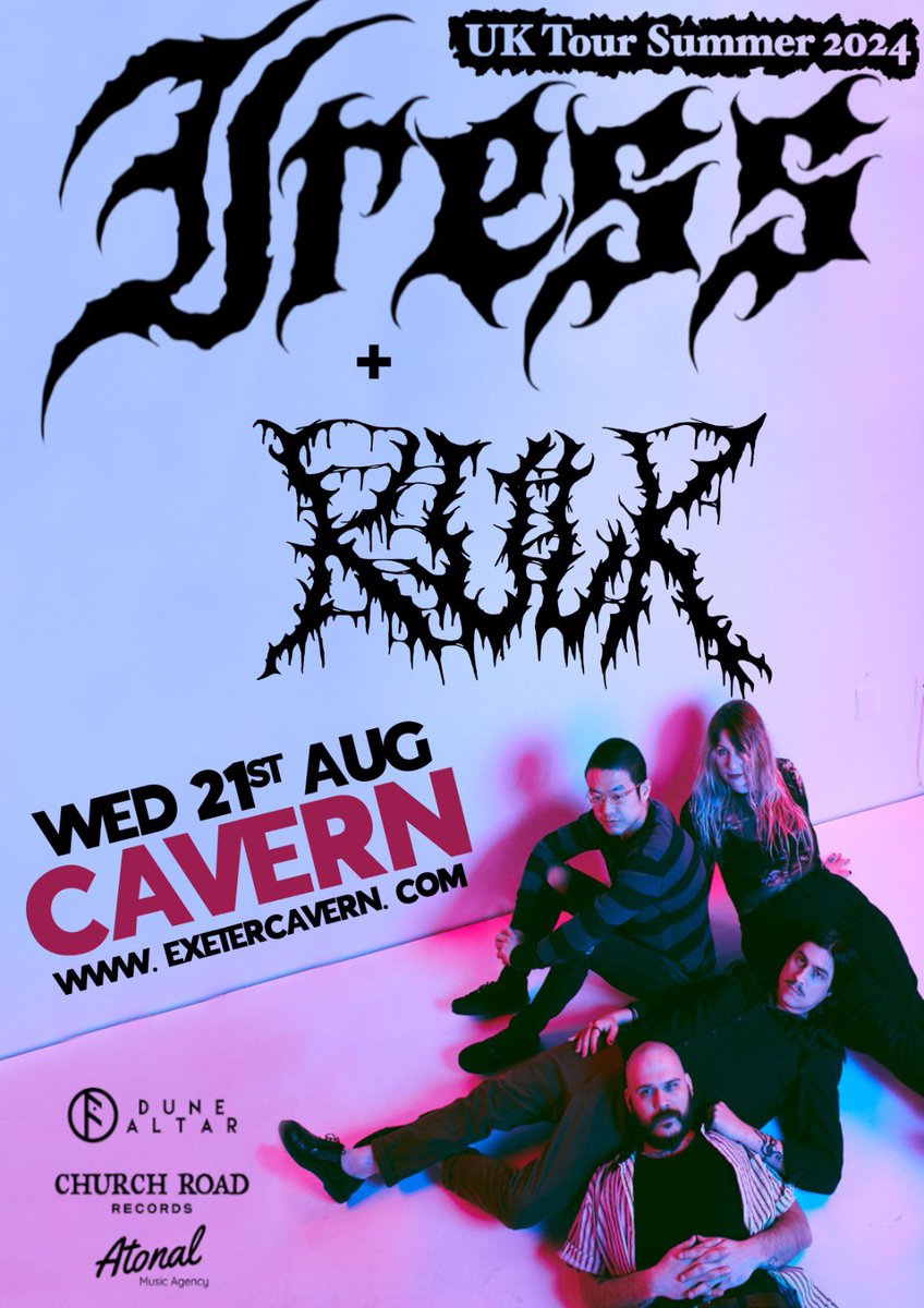 @weareiress + <a href="/kulkband/">kulk</a> play <a href="/ExeterCavern/">Cavern</a> this August as part of their UK Summer Tour!

(+ Support TBC).

Miss this at your peril!

£8

wegottickets.com/event/623988/