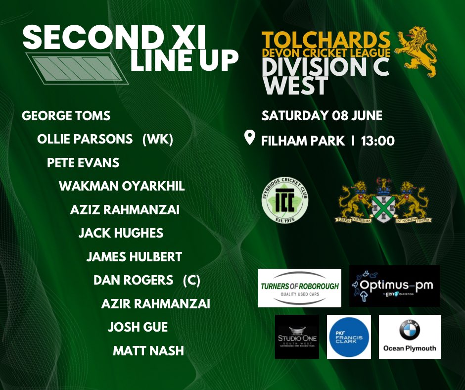 Plymouth Cricket Club (@ccplymouth) on Twitter photo Tomorrow sees two of our three teams play.
The First XI hosts <a href="/BridestoweCC/">Bridestowe & Belstone Cricket Club</a>
The Second XI travel to <a href="/ivybridgecc/">Ivybridge Cricket</a> Tomorrow sees two of our three teams play.
The First XI hosts <a href="/BridestoweCC/">Bridestowe & Belstone Cricket Club</a>
The Second XI travel to <a href="/ivybridgecc/">Ivybridge Cricket</a>